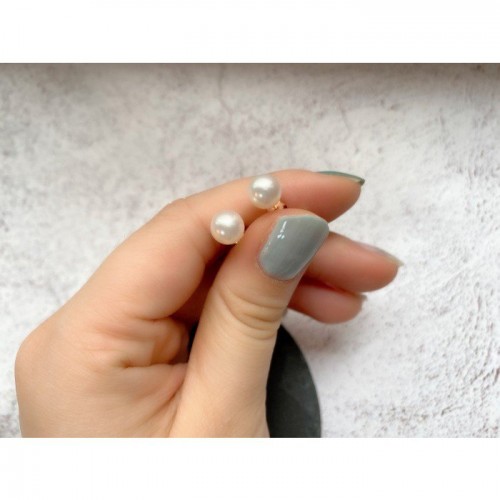 淡水珍珠7-8mm正圓珠耳釘freshwater pearl round earrings #10033